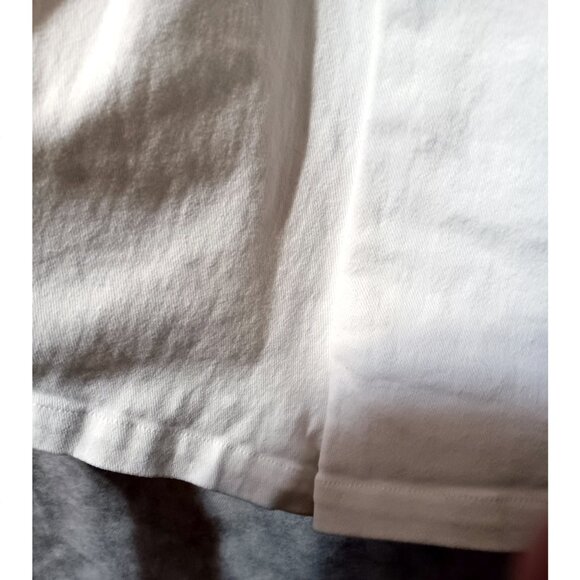 Denim by Flying Tomato white overall skort romper strap ruffles Sz L - Picture 4 of 4